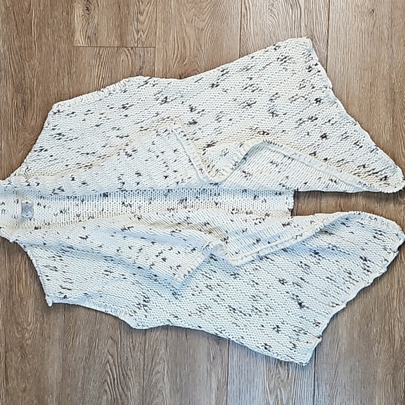 Chico's Cream & Brown Open Front Drape Knit Cardigan Sleeveless Sweater Vest - Picture 1 of 16